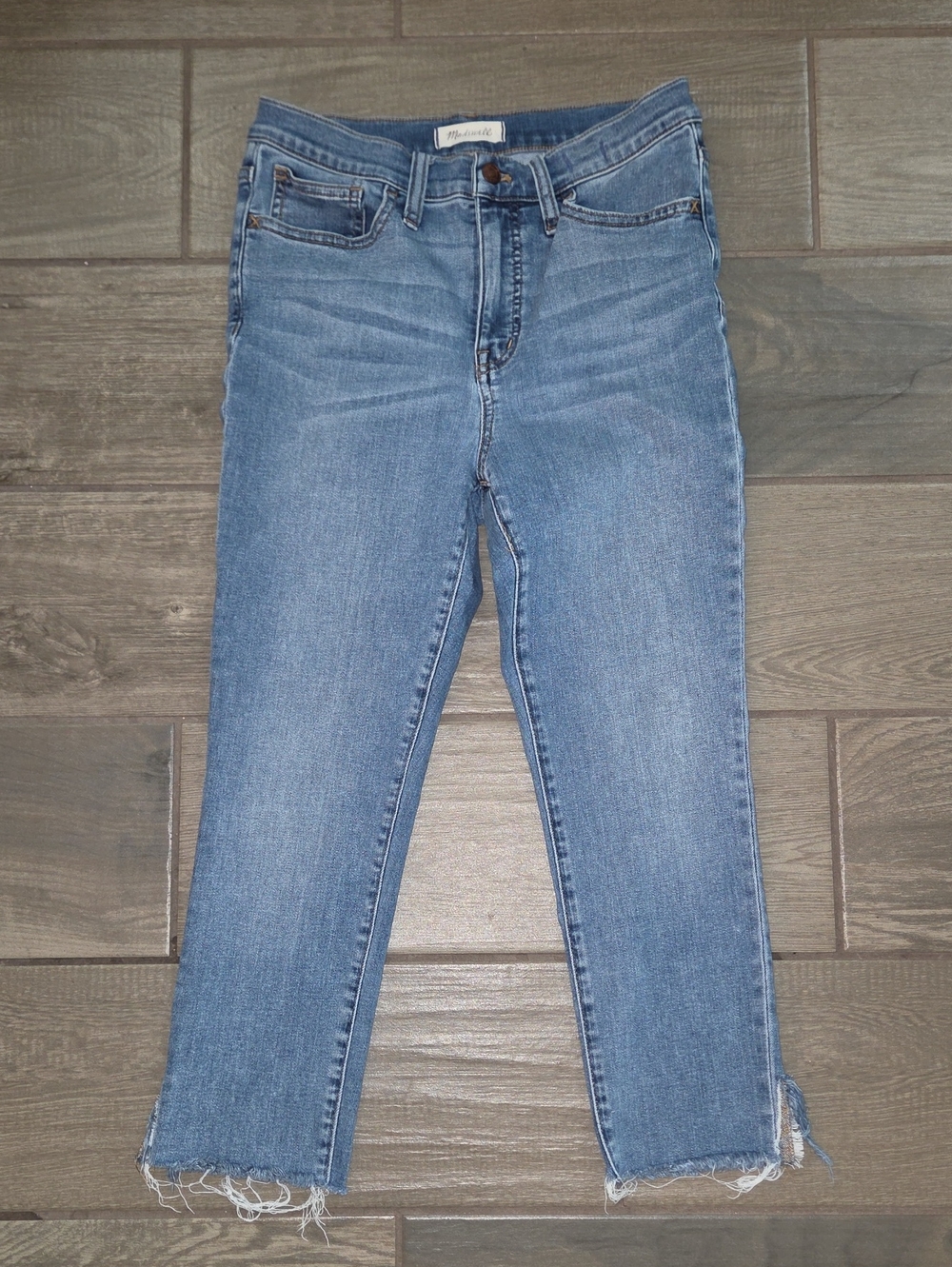 Madewell Light Blue Ankle Crop Straight Jeans